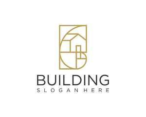 Line art building logo