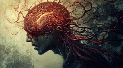 Surreal Mind: Dark Abstract Digital Painting