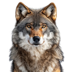 Fototapeta premium A close-up portrait of a wolf, showcasing its striking features.
