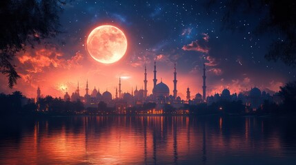 Blood Moon over the City of Mosques: A Night of Serenity and Wonder
