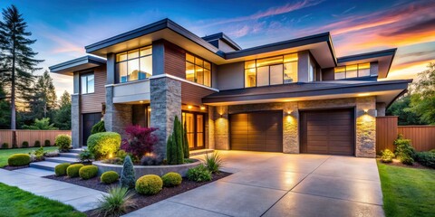 Obraz premium Dream home exterior: stunning architecture, luxury facade.