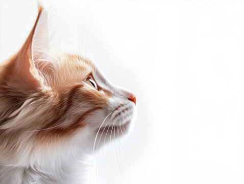 Delightful Portrait of a Cheetoh Cat Set Against a Clean, Bright White Background