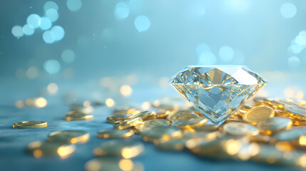 Fototapeta premium The luxurious brilliance of a sparkling diamond