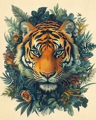 Tiger surrealist illustration