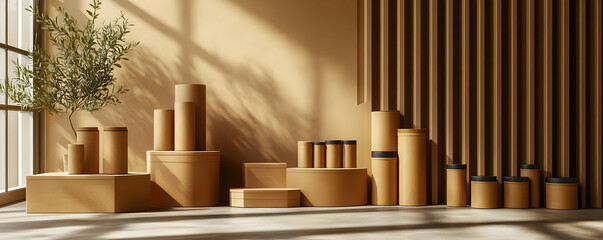 Obraz premium Cardboard Packaging Studio Still Life