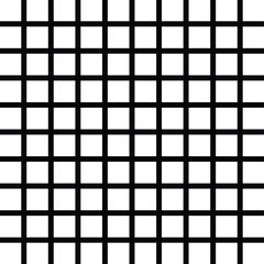 Black lines on white abstract pattern, mesh background with square shapes. Seamlessly repeatable. Grating, lattice pattern. Monochrome bw stripes design element. Vector illustration EPS 10.