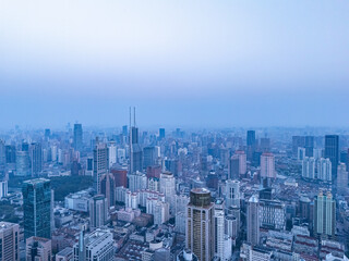 Aerial view of the Bund in Shanghai