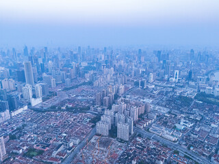 Aerial view of the Bund in Shanghai