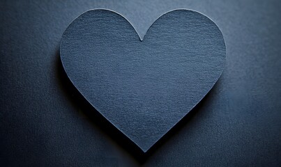Dark blue heart shape on dark background.