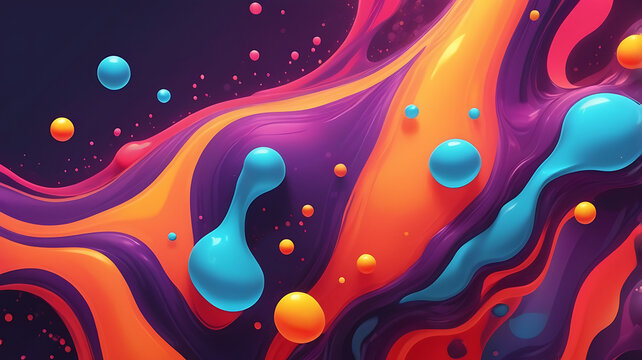 A lava lamp-inspired background with amorphous blobs of bright colors, fluid motion effects, and soft glowing edges