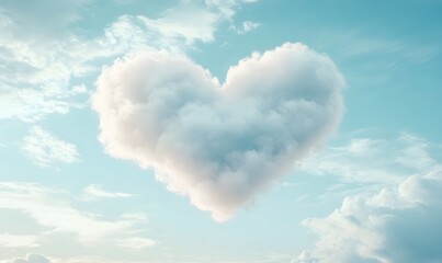 Heart-shaped cloud in a blue sky. (1)