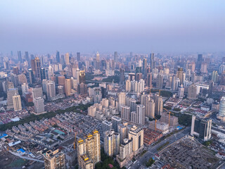 Obraz premium Aerial view of the Bund in Shanghai