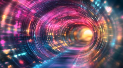Obraz premium Vibrant Neon Tunnel Of Light And Color