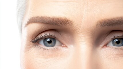 Obraz premium Close-Up of Beautiful Human Eyes Expressing Emotion and Depth with Soft Skin and Natural Light Highlighting Features for Portrait Photography and Art