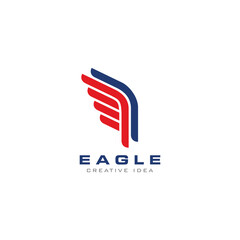 Creative Wing Eagle Concept Logo Design Template