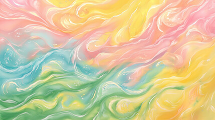Fototapeta premium Colorful Watercolor Art of Swirling Splashes in Vibrant Pastel Shades. Concept of Abstract Creativity, Artistic Expression. Background