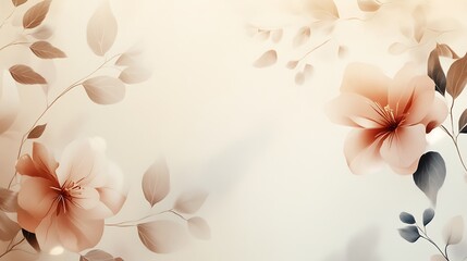 Elegant Peach Blossoms and Delicate Branches Adorn a Soft Background
