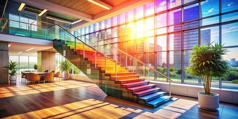 Staircase to Innovation: A Symbol of Progress, Creativity, and Future Development in Modern Architecture, Inspiring Concepts and Ideas for Business Growth and Technological Advancements