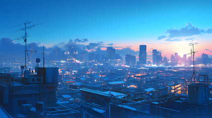 Obraz premium Cityscape at Night landscape