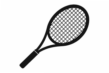 minimalist tennis racket silhouette vector
