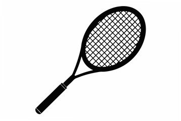 minimalist tennis racket silhouette vector