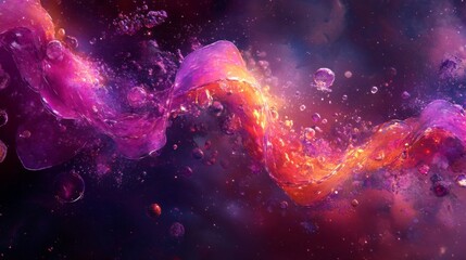 Fototapeta premium Cosmic Liquid Flow Abstract Space Galaxy Art