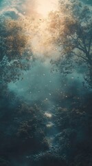 Obraz premium Mystical Forest Creek: A Dreamlike Landscape