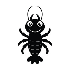 cute black lobster silhouette 