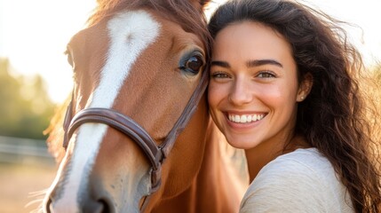 Fototapeta premium Painting a portrait of a beloved horse in a serene countryside setting