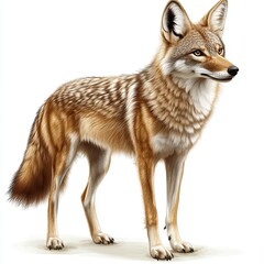 Coyote illustration, wild canine animal