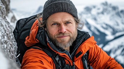 Mountain Explorer in Winter Adventure