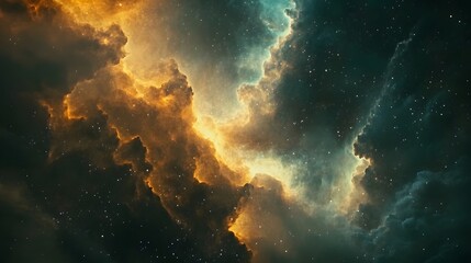 Obraz premium Celestial Nebula Cosmic Cloudscape Starry Night