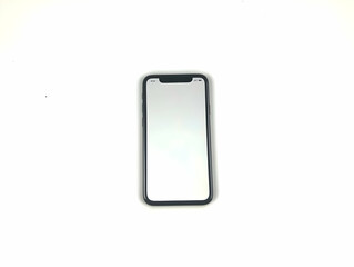 Smartphone screen mockup, white background, studio shot, app design