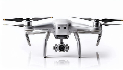 Un dron blanco con una cámara