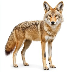 Obraz premium Coyote Standing on White Background