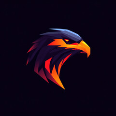 Obraz premium Geometric Falcon illustration sports team logo