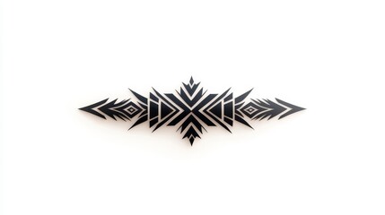 Intricate Modern Black Tribal Design on White Background Showcasing Bold Shapes and Symmetry with Artistic Flare Ideal for Creative Projects and Cultural Themes