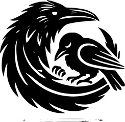Obraz premium crow and raven together symbol silhouette
