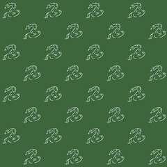 Hand Drawn Chinese Zodiac Snake Vector Seamless Pattern