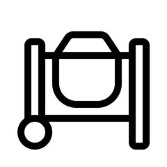 cement mixer icon with line style, perfect for user interface projects