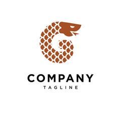 Letter G Wood Snake Logo Icon vector