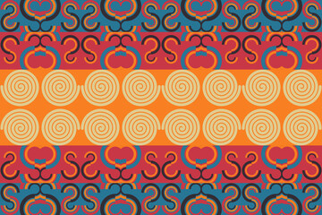 Fototapeta premium Geometric, seamless, traditional ethnic, thai pattern, fabric pattern for textiles, rugs, wallpaper, clothing, sarong, batik, wrapping, embroidery, print, background, cover, illustration,