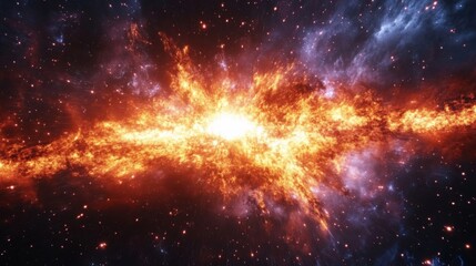 Fiery Cosmic Nebula Explosion in Space