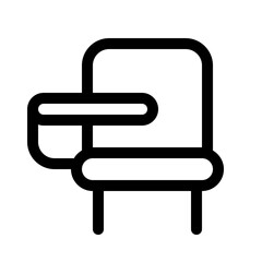 school chair icon with line style, perfect for user interface projects