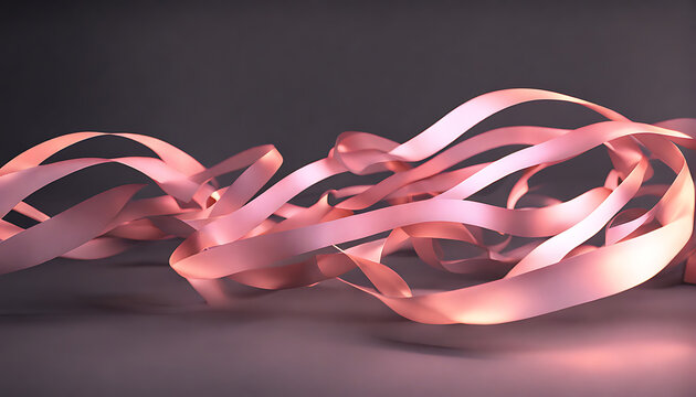 glowing 3d ribbons in a shadowy background