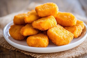 crispy and golden fried chicken nuggets