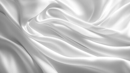 Obraz premium Elegant Draped White Silk Fabric Texture