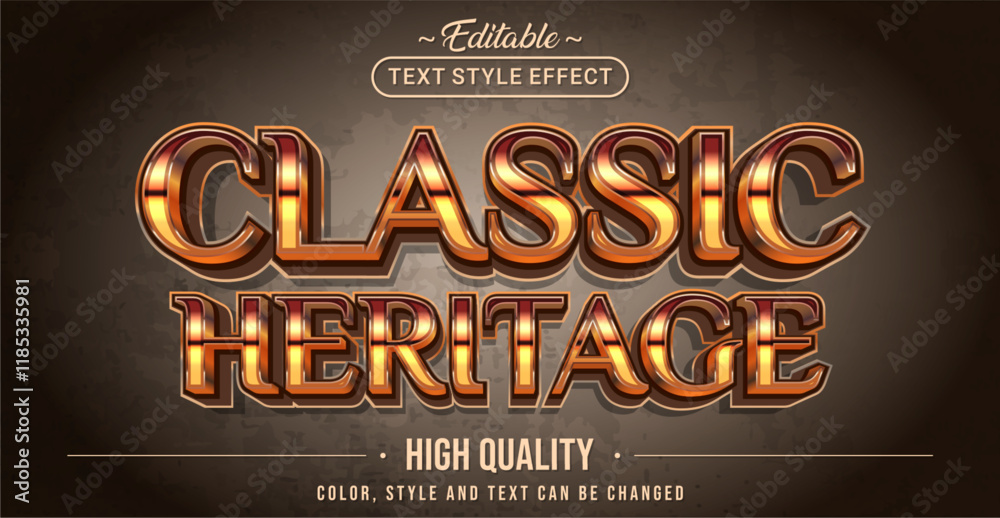 Aufkleber editable text style effect - classic heritage text style theme.