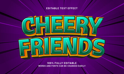 cheery friends editable text effects with a joyful and child theme