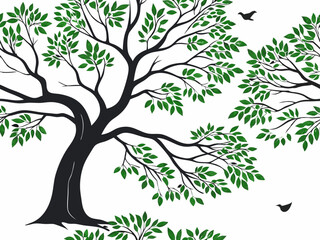 Obraz premium tree with roots and branches in a natural setting, showcasing growth and nature